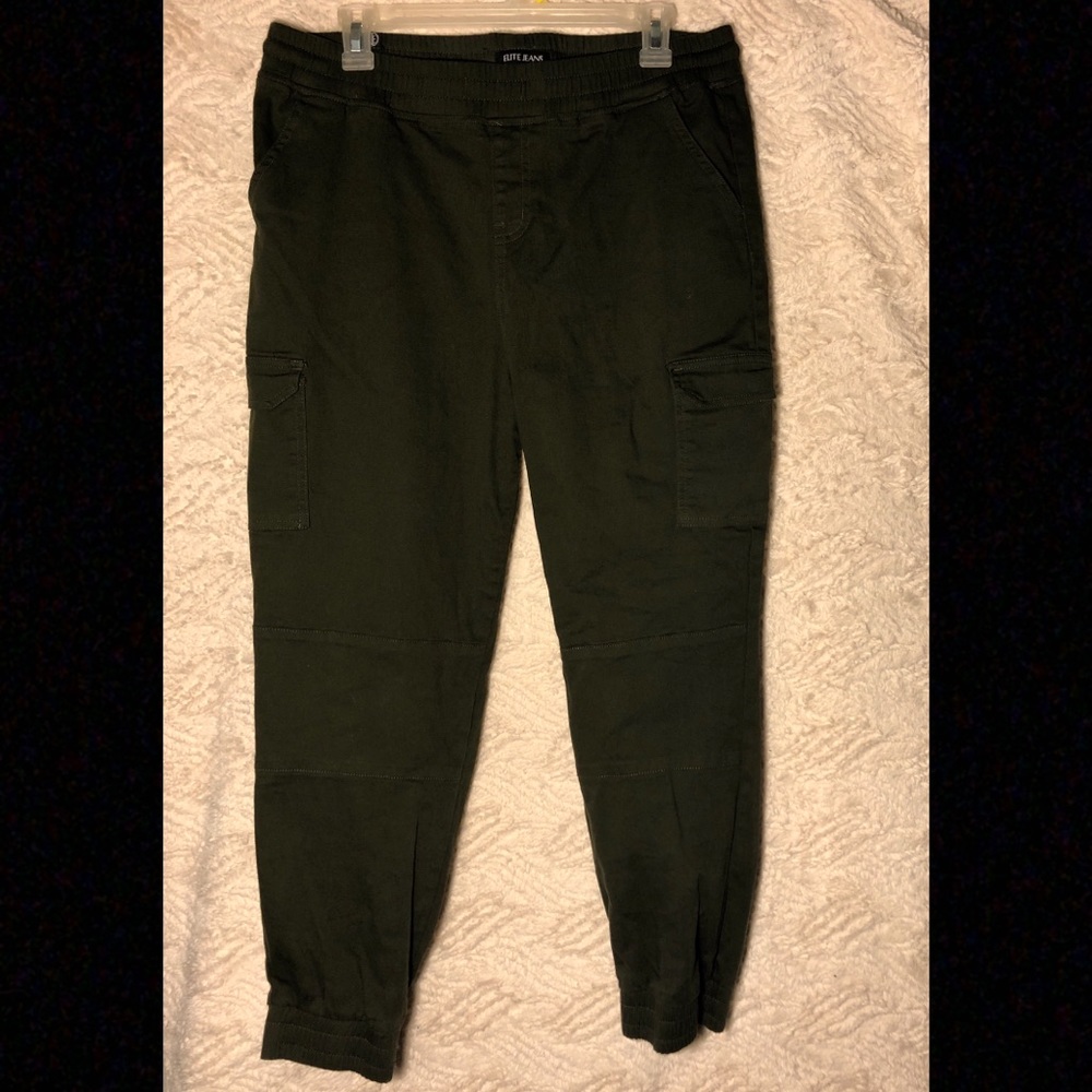 Army Green Cargo Jogger Pants
